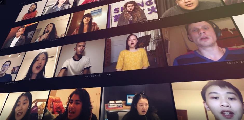 NYU Shanghai students sing out for Wuhan