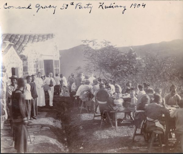 Consul Gracey's fiftieth birthday party, Kuliang, Fujian, China, 1904