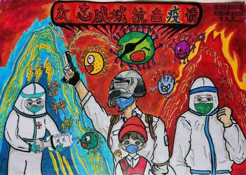 Hechi children create art to support virus fight